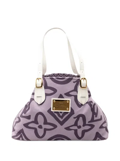 Pre-owned Louis Vuitton 2008 Monogram Tahitienne Cabas Pm Tote Bag In Purple