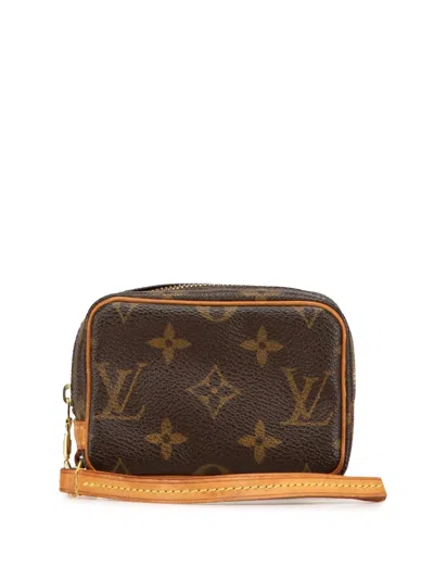 Pre-owned Louis Vuitton 2008 Monogram Trousse Wapity Pouch In Brown