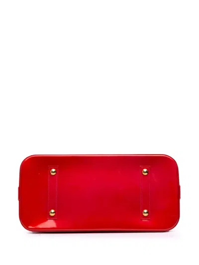 Pre-owned Louis Vuitton 2008 Monogram Vernis Alma Pm Handbag In Red