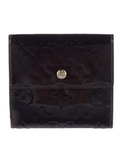 Pre-owned Louis Vuitton 2008 Monogram Vernis Elise Wallet In Purple