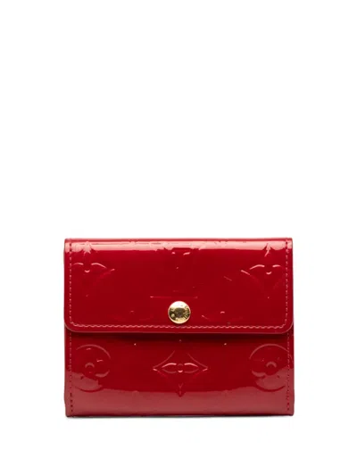 Pre-owned Louis Vuitton 2008 Monogram Vernis Ludlow Wallet Small Wallets In Red