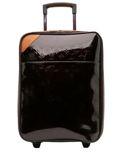 Pre-owned Louis Vuitton 2008 Monogram Vernis Pegase 45 Travel Bag In Purple