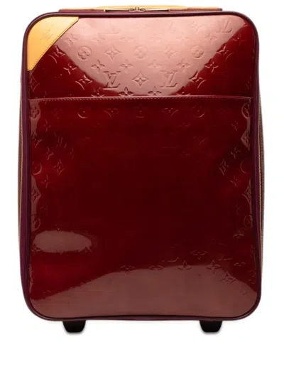 Pre-owned Louis Vuitton 2008 Monogram Vernis Pegase 45 Travel Bag In Red