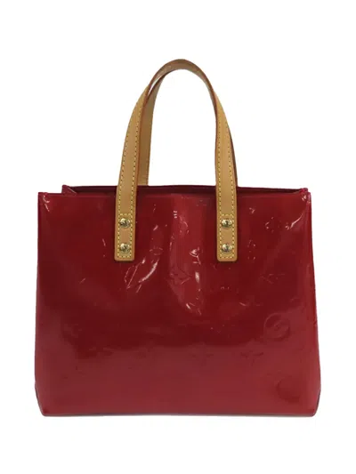 Pre-owned Louis Vuitton 2008 Monogram Vernis Reade Pm Handbag In Red