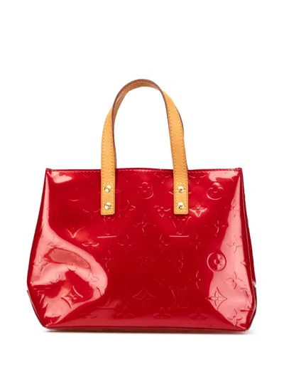 Pre-owned Louis Vuitton 2008 Monogram Vernis Reade Pm Handbag In Red