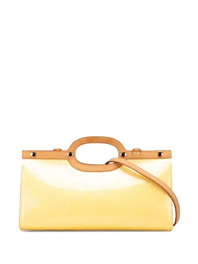 Pre-owned Louis Vuitton 2008 Monogram Vernis Roxbury Drive Satchel In Yellow