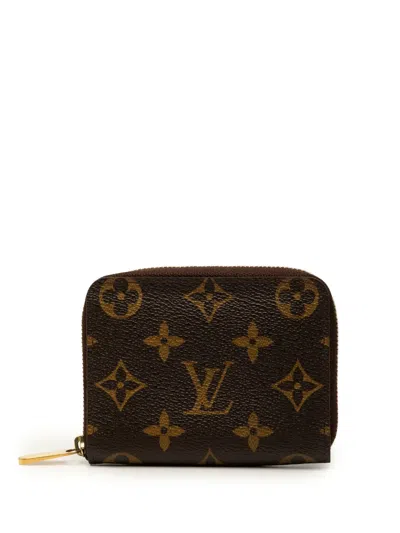 Pre-owned Louis Vuitton 2008 Monogram Zippy Purse Coin Pouch In Brown