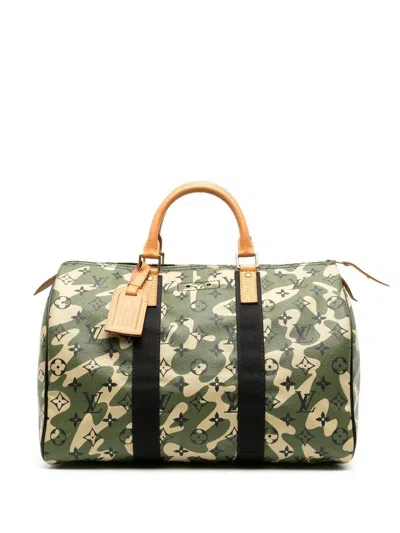 Pre-owned Louis Vuitton 2008  Monogramouflage Speedy 35 Handbag In Green