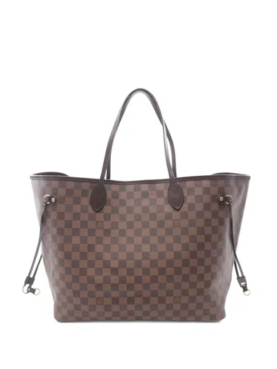 Pre-owned Louis Vuitton 2008 Neverfull Gm Damier Ebène Tote Bag In Brown