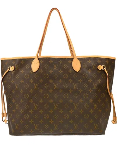 Pre-owned Louis Vuitton 2008 Neverfull Gm Tote Bag In 褐色
