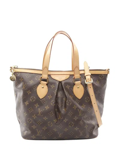 Pre-owned Louis Vuitton 2008 Palermo Pm Monogram Tote Bag In Brown