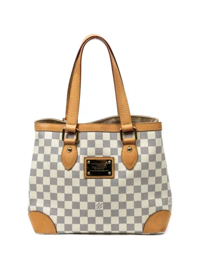 Pre-owned Louis Vuitton 2008 Pm Hampstead Chequered-pattern Tote Bag In Neutral