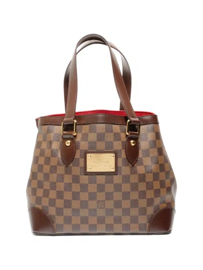 Pre-owned Louis Vuitton 2008 Pm Hampstead Damier Tote Bag In Brown