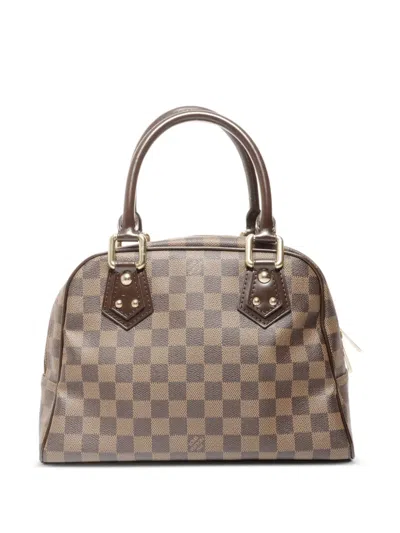 Pre-owned Louis Vuitton 2008 Pm Manhattan Damier Èbene Tote Bag In Brown