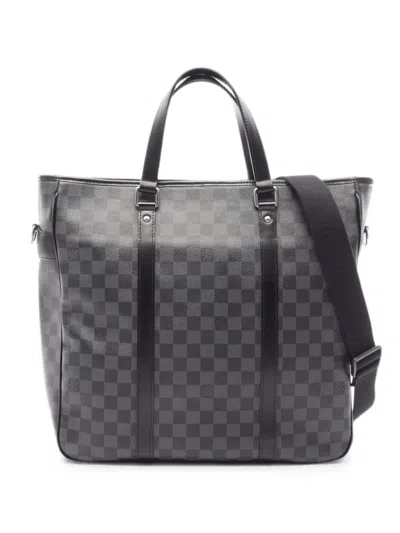 Pre-owned Louis Vuitton 2008 Pm Tadao Damier Graphite Tote Bag In Grey