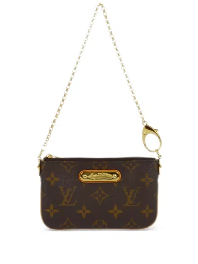 Pre-owned Louis Vuitton 2008 Pochette Milla Pm Clutch Bag In Brown