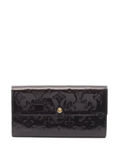 Pre-owned Louis Vuitton 2008 Portefeuil Sara Leather Wallet In Purple