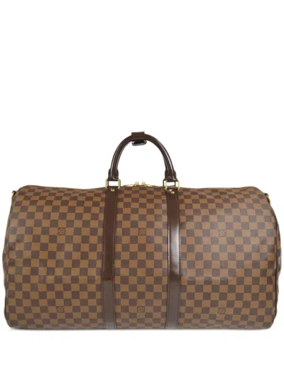 Pre-owned Louis Vuitton 2008  Keepall Bandouliere 55 Two-way Bag In Brown