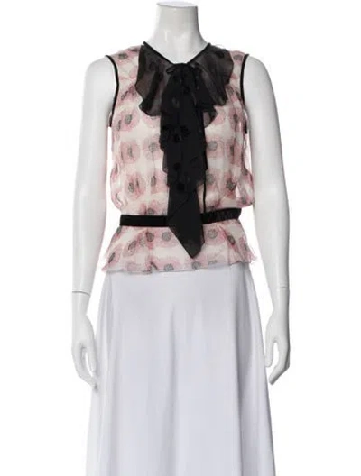 Pre-owned Louis Vuitton 2008 Silk Blouse W/ Tags In Multi