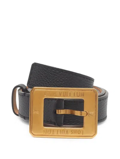 Pre-owned Louis Vuitton 2008 Slim Buckle Belt In Black