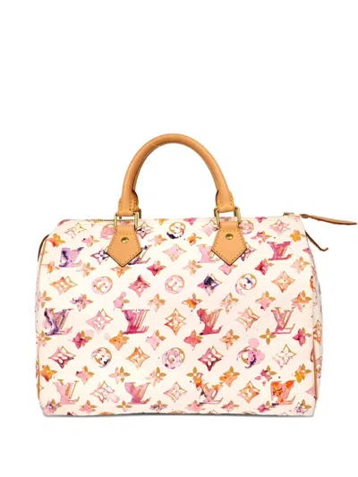 Pre-owned Louis Vuitton 2008 Speedy 30 Handbag In White