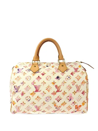 Pre-owned Louis Vuitton 2008 Speedy 30 Handbag In White