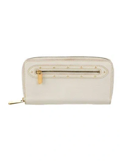 Pre-owned Louis Vuitton 2008 Suhali Leather Zippy Wallet In White