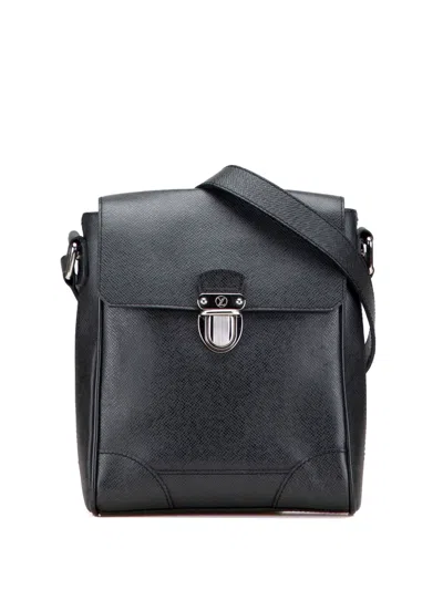 Pre-owned Louis Vuitton 2008 Taiga Luca Crossbody Bag In Black