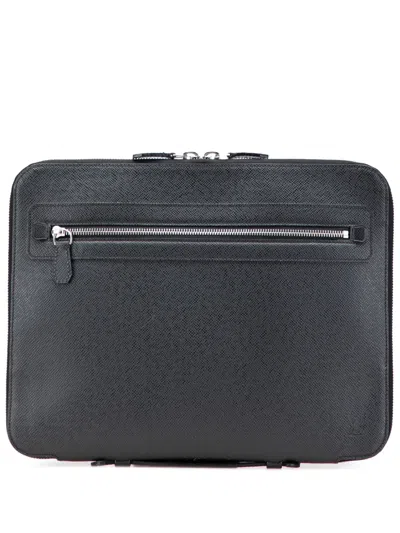 Pre-owned Louis Vuitton 2008 Taiga Vladimir Portfolio Clutch Bag In Black