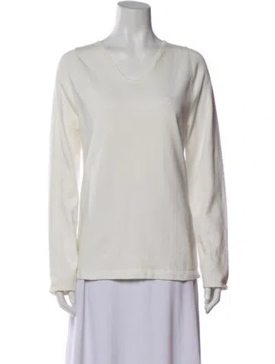 Pre-owned Louis Vuitton 2008 V-neck T-shirt In White