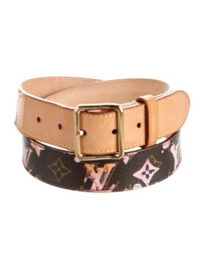 Pre-owned Louis Vuitton 2008 X Richard Prince Monogram Watercolor Aquarelle Belt In Brown