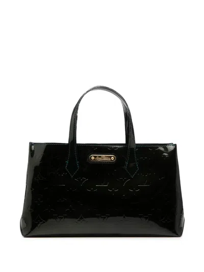 Pre-owned Louis Vuitton 2008-2015 Monogram Vernis Wilshire Pm Handbag In Blue