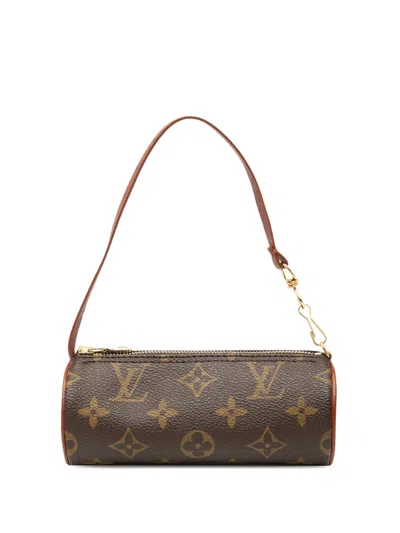 Pre-owned Louis Vuitton 2009-2019 Monogram Papillon Pochette Handbag In Brown