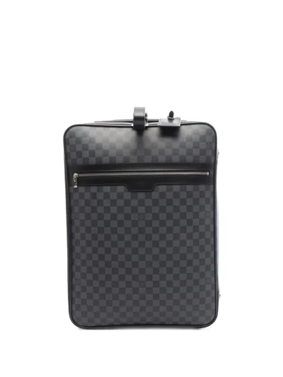 Pre-owned Louis Vuitton 2009 55 Pegase Damier Suitcase In Black