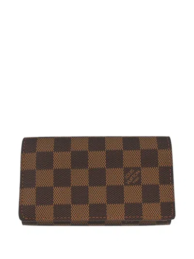 Pre-owned Louis Vuitton 2009 Damier Porte Monnaie Billets Tresor Wallet In Brown