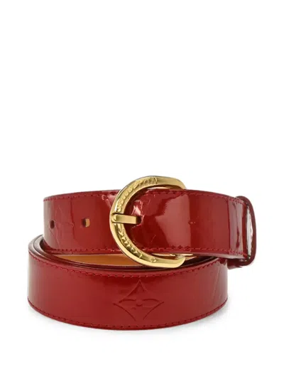 Pre-owned Louis Vuitton 2009 Ceinture Monogram Vernis Belt In Red