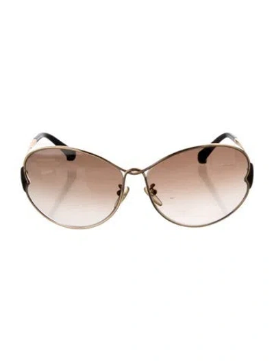 Pre-owned Louis Vuitton 2009 Daisy Oversize Sunglasses In Gold