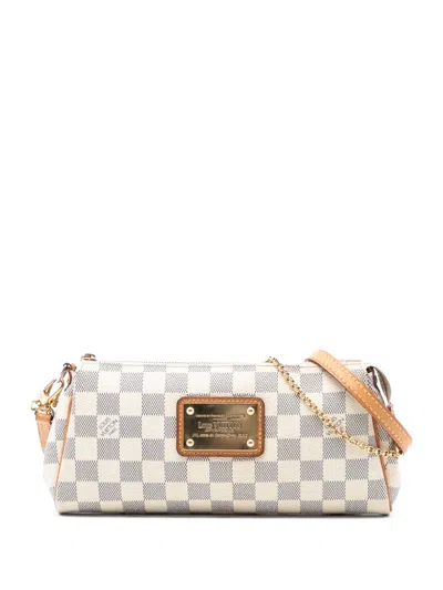 Pre-owned Louis Vuitton 2009 Damier Azur Eva Satchel In White