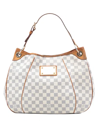 Pre-owned Louis Vuitton 2009 Damier Azur Galliera Pm Shoulder Bag In White