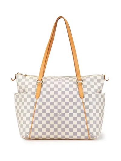 Pre-owned Louis Vuitton 2009 Damier Azur Totally Mm Tote Bag In White