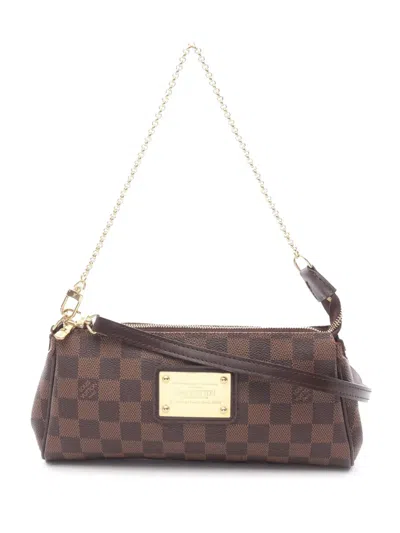 Pre-owned Louis Vuitton 2009 Damier Ebene Eva Satchel In Brown