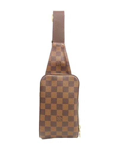 Pre-owned Louis Vuitton 2009 Damier Ebene Geronimos Crossbody Bag In Brown