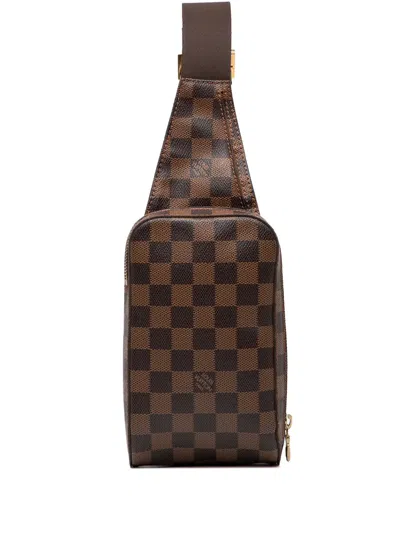 Pre-owned Louis Vuitton 2009 Damier Ebene Geronimos Crossbody Bag In Brown