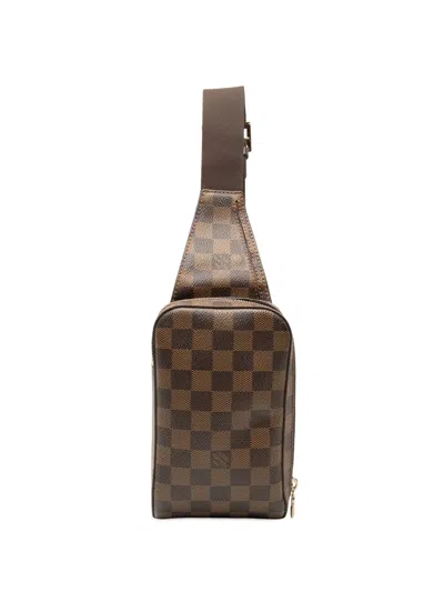 Pre-owned Louis Vuitton 2009 Damier Ebene Geronimos Crossbody Bag In Brown
