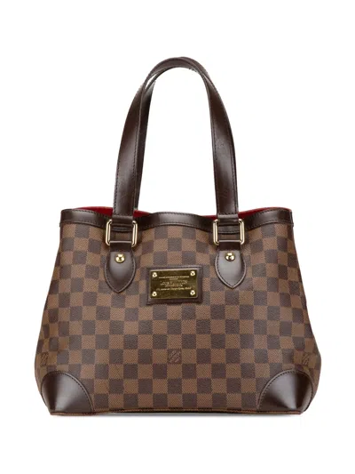 Pre-owned Louis Vuitton 2009 Damier Ebene Hampstead Pm Tote Bag In Brown