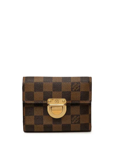 Pre-owned Louis Vuitton 2009 Damier Ebene Koala Wallet Small Wallets In Brown