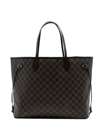 Pre-owned Louis Vuitton 2009 Damier Ebene Neverfull Gm Tote Bag In Brown