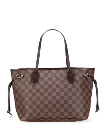 Pre-owned Louis Vuitton 2009 Damier Ebene Neverfull Pm Tote Bag In Brown