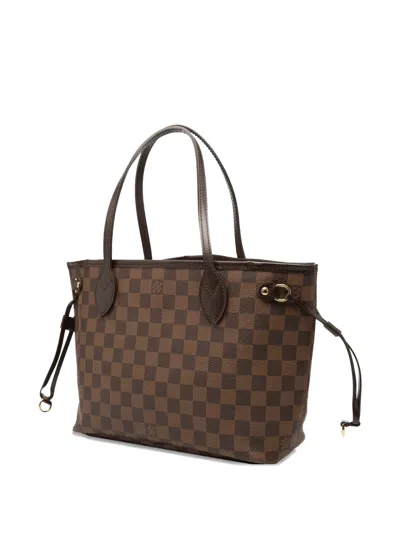 Pre-owned Louis Vuitton 2009 Damier Ebene Neverfull Pm Tote Bag In Brown