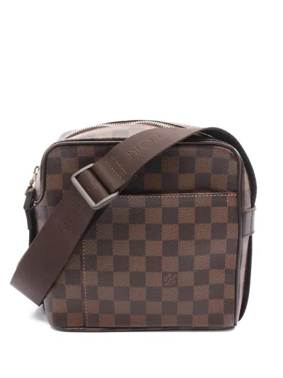 Pre-owned Louis Vuitton 2009 Damier Ebene Olaf Pm Shoulder Bag In Brown